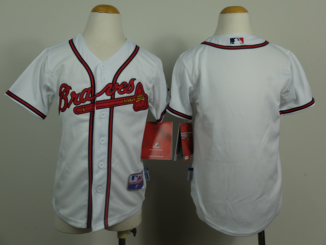 Youth Atlanta Braves Blank White MLB Jerseys->atlanta braves->MLB Jersey
